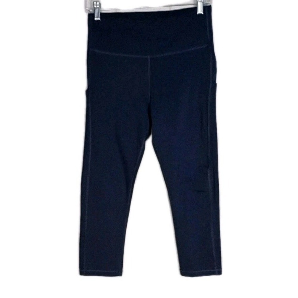 Athleta Leggings pocket capri workout women size Medium dark blue